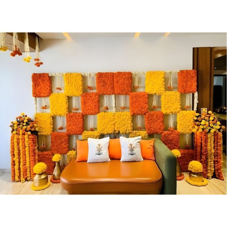 Colorful Floral Patch Haldi Decoration