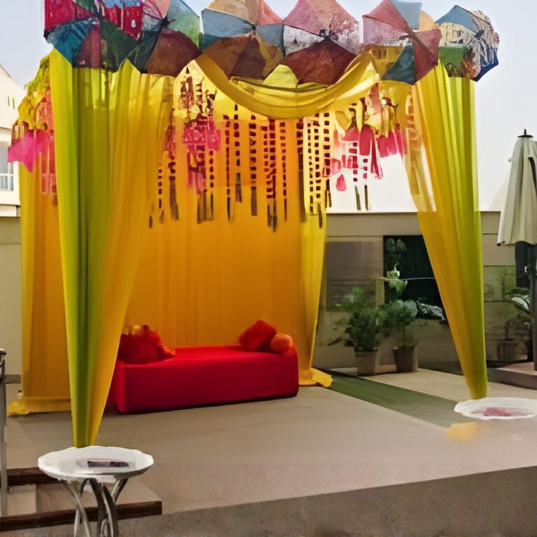 Traditional Haldi Seating Canopy Setup