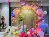 Silver Sparkle 25th Birthday Decoration Setup