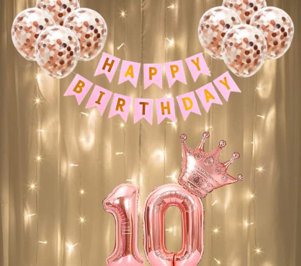 pink birthday decoration 10th