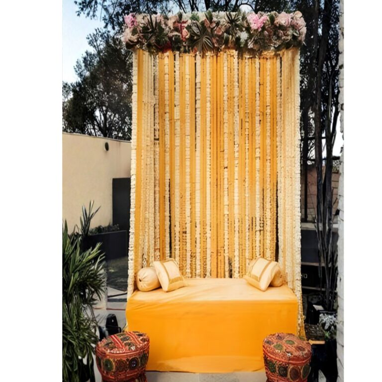 Marigold Curtain Haldi Backdrop Decoration