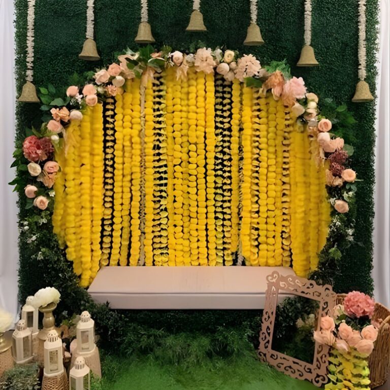 Floral Arch Haldi Stage Decoration