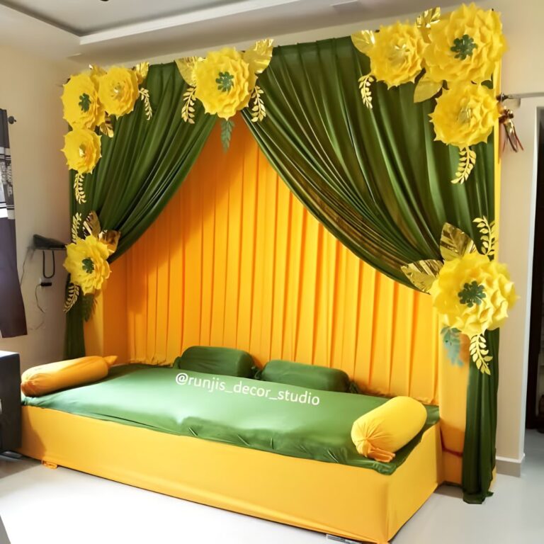 Sunflower Haldi Seating Backdrop