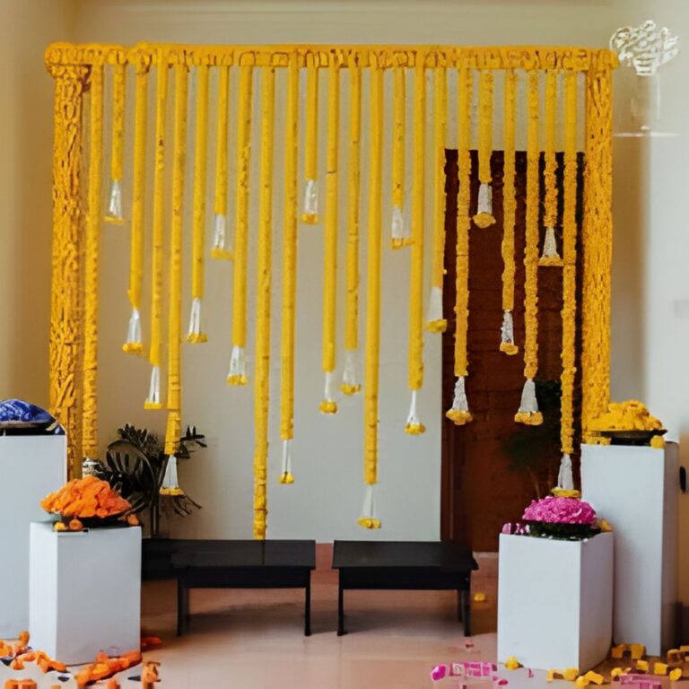 Hanging Marigold Curtain Backdrop Decoration