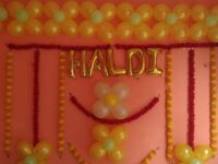 Simple Haldi Balloon Decoration Setup
