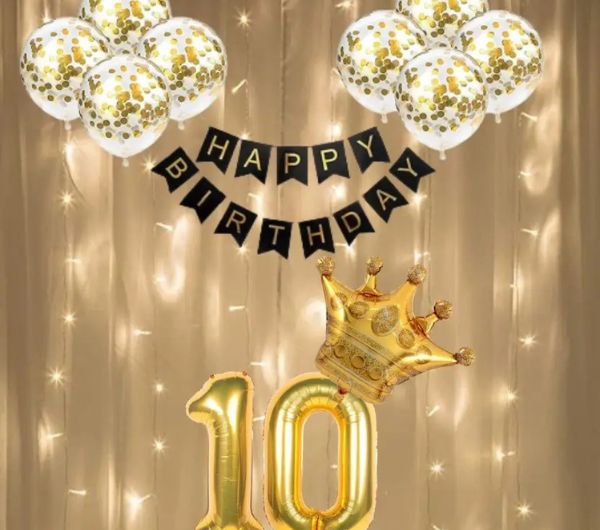 Golden birthday decoration