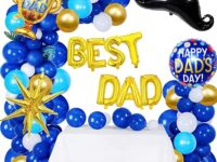 Father’s Day Balloon Garland & Arch Kit Blue & Gold Balloons