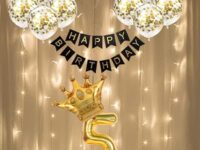 FLICK 25pcs 5th Birthday Party Decoration Kit – Boys & Girls Fifth Birthday Supplies for Kids’ Celebration