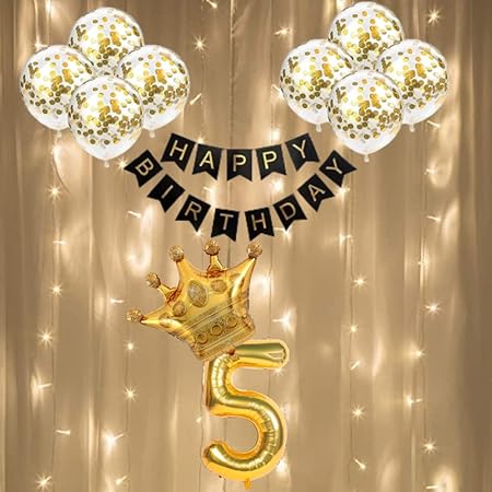 FLICK 25pcs 5th Birthday Party Decoration Kit – Boys & Girls Fifth Birthday Supplies for Kids’ Celebration