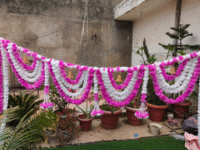 Flower Toran Garland with Bells
