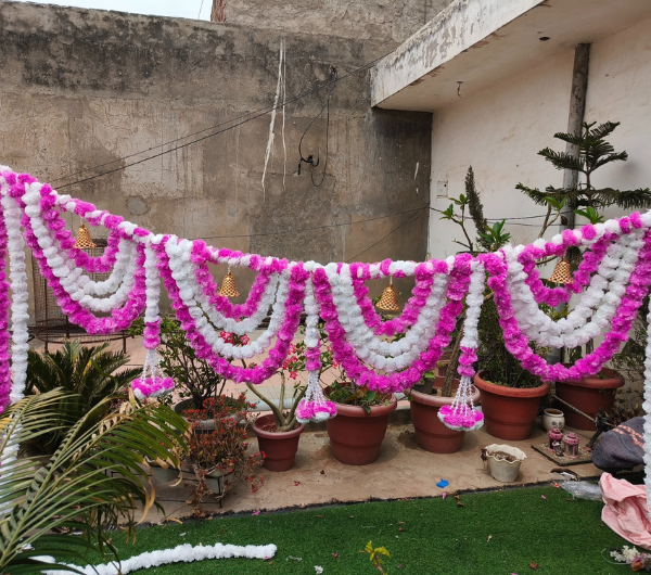 Flower Toran Garland with Bells