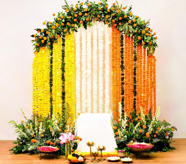 Marigold Harmony In Circular Floral Celebration
