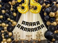 Mystic Toy Store 35th Birthday Decoration Items for Black and Gold