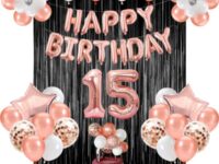 rose and black 15th birthday decoration