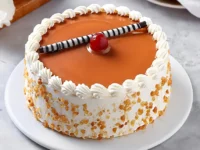 Golden Butterscotch Eggless Cake – Soft, Moist & Delicious