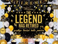 White and Peach Theme Retirement Decor