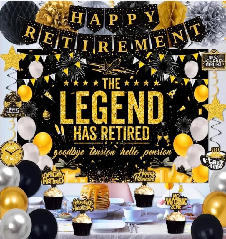 White and Peach Theme Retirement Decor