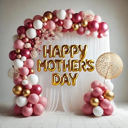 Mother’s Day Celebration Balloon Set Pastel & Gold Combo Décor for Mom