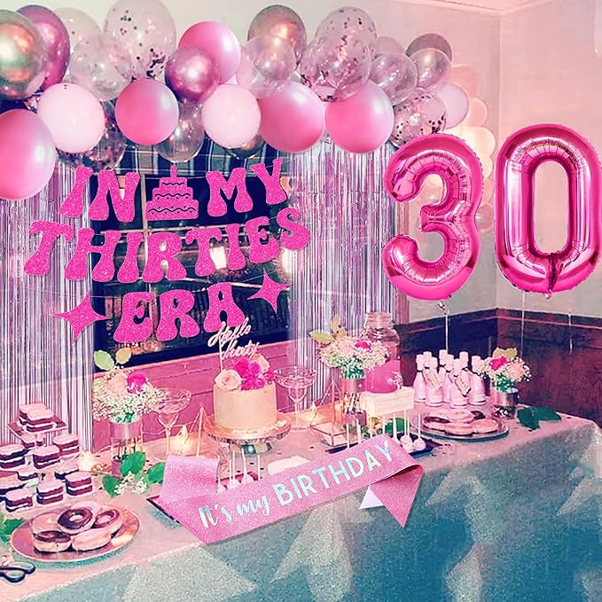 30th Birthday Decoration Kit for Her & Him – “In My Thirties” Theme | Number 30 Balloons & Party Decorations for Men & Birthday