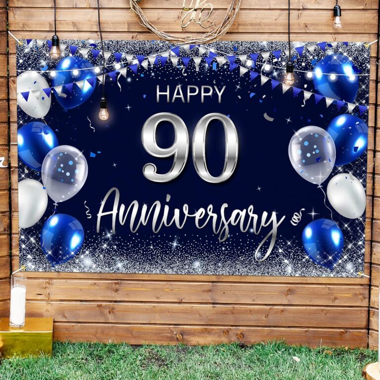 Navy Blue & Silver Glitter Theme Celebrate 90 beautiful years of love and togetherness with this stunning Navy Blue and Silver Glitter