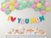 Happy Birthday Mom Party Décor Kit 16 Pcs Pastel Balloon & Banner Set