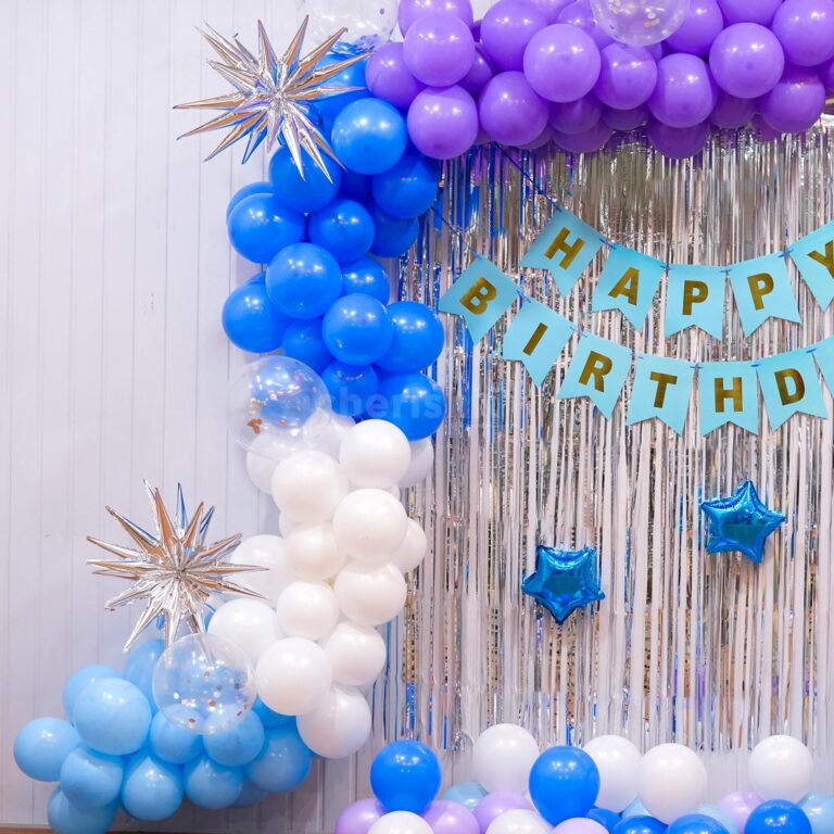 Sparkling Blue Star Balloon Decor
