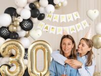 30th Birthday Decorations Black Gold Sand White,30th Balloon Arch Garland