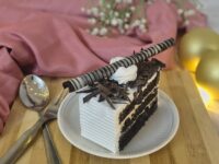 Black Forest Pastry Chocolate sponge with cherries, whipped  cream, and chocolate flakes 80-100gms