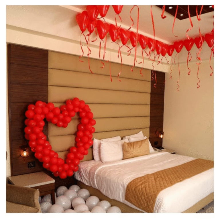Heart Shape Balloon Room Decoration with Ceiling & Floor Balloons