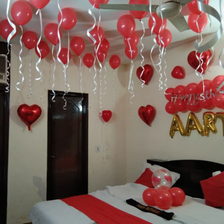 Personalized Birthday Room Decoration with Name Foil & Balloons