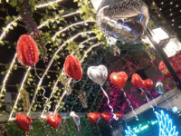 Red & Silver Foil Heart Hanging Decoration with Ribbon (100 Hearts)