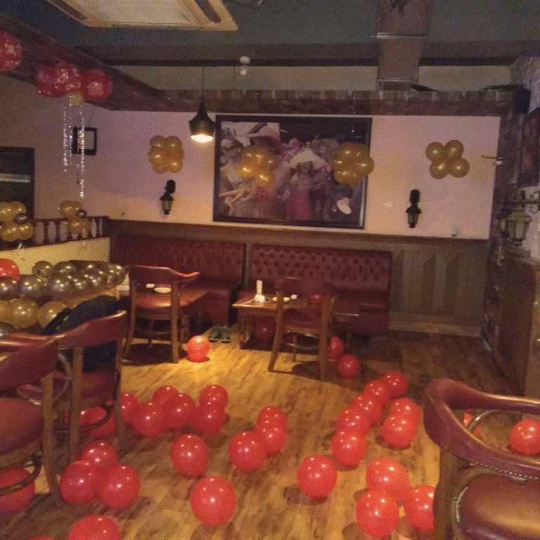 Bar & Café Counter Balloon Decoration with Metallic Balloons