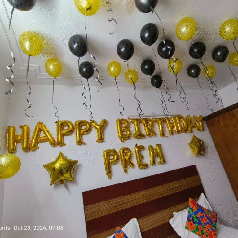 Personalized Birthday Decoration with Name Foil & Ceiling Balloons
