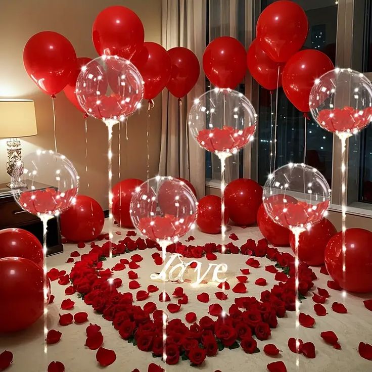 Romantic Rose Heart Decoration with Bobo Balloons