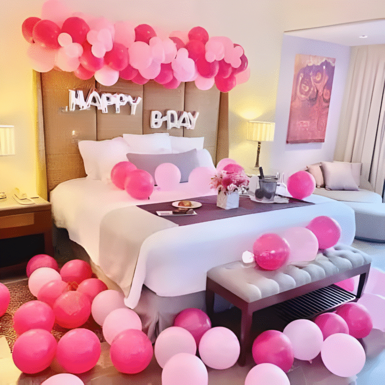 Pink Balloon Decoration for Girls with Silver Birthday Foil