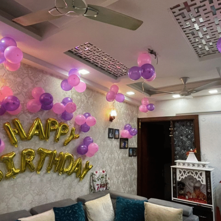 Birthday Decoration for Girls with Pink & Purple Balloons