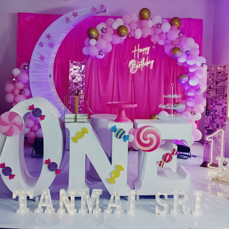 1st Birthday Girl Candy Theme Decoration with ONE Letters