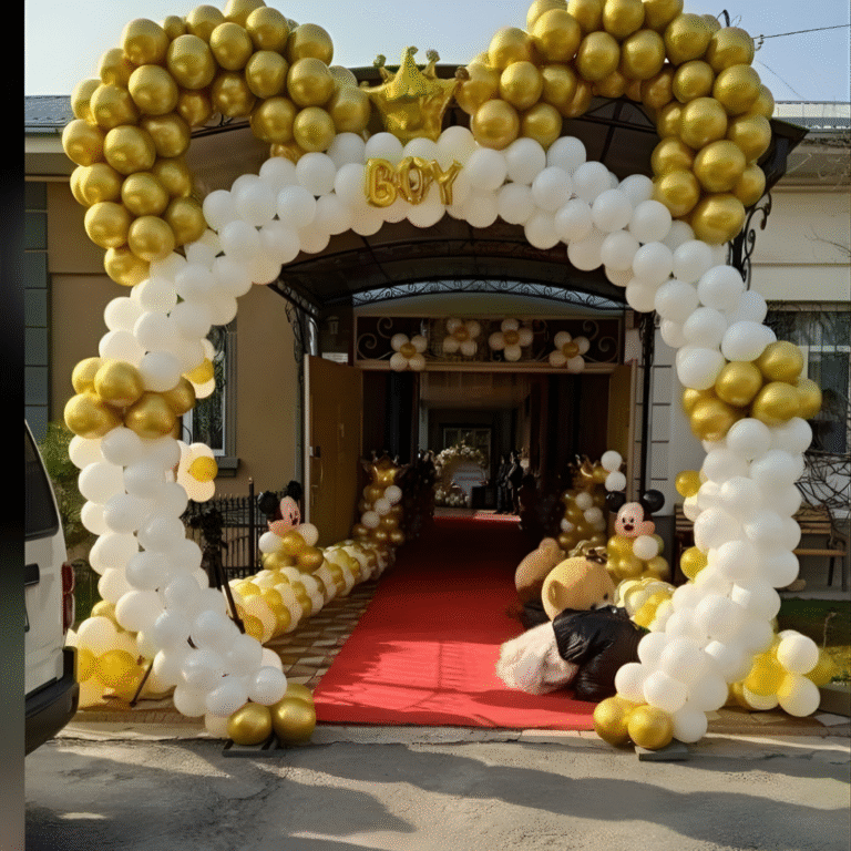 1st Birthday Boy Entry Gate Decoration 8×8 ft with Balloon Arch