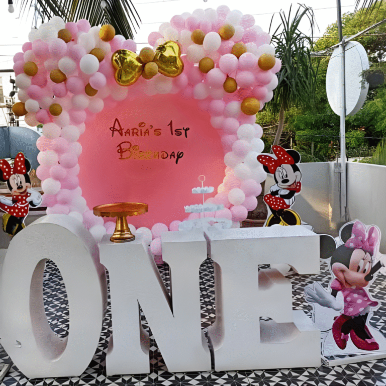 1st Birthday Boy Ring Decoration with ONE Letters & Printed Backdrop