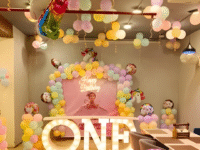 1st Birthday Boy Unicorn Theme Decoration with Balloon Setup