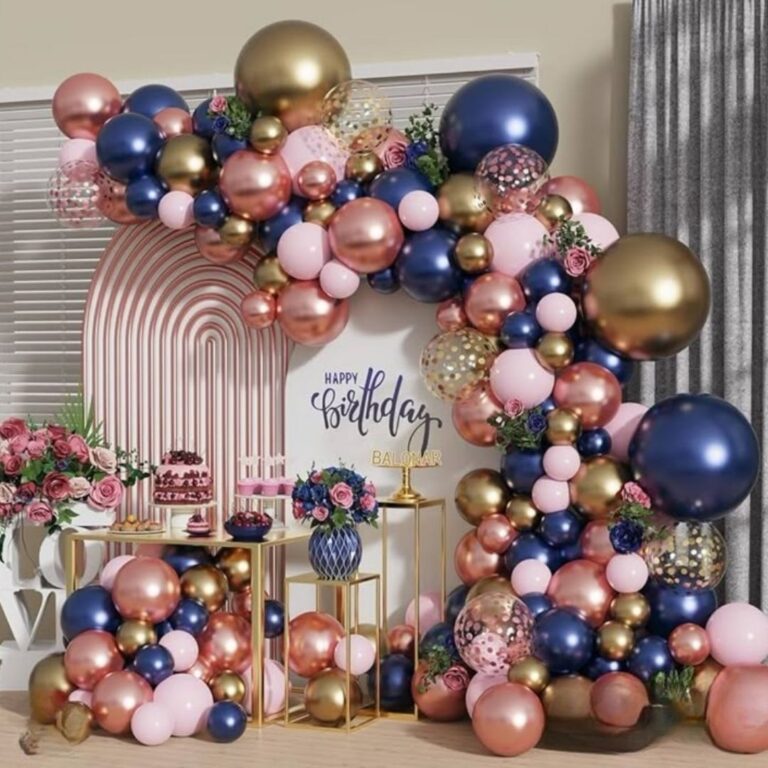 1st Birthday Boy Premium Arch Decoration with Metallic Balloon Setup