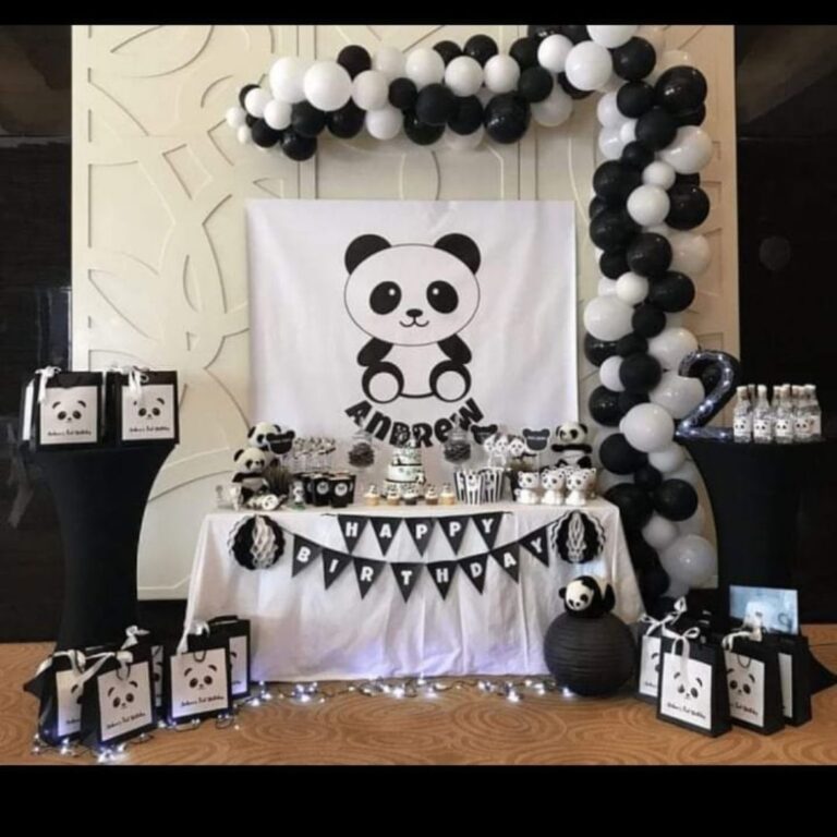 Panda Theme Birthday Decoration with Half Arch