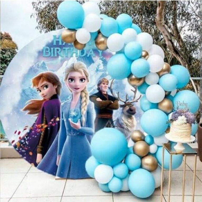 1st Birthday Frozen Theme Decoration with Balloon Arch
