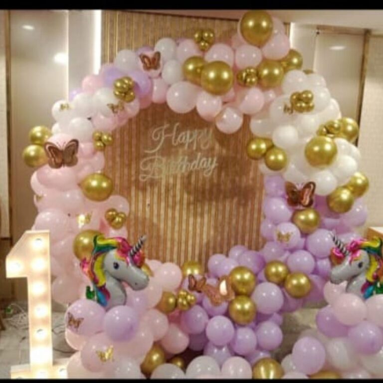 1st Birthday Boy Unicorn Ring Decoration with LED Number