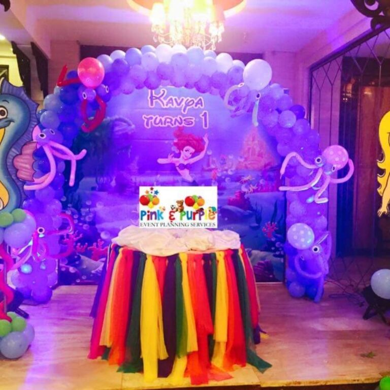 1st Birthday Boy Aqua Theme Decoration with Mermaid Cutouts