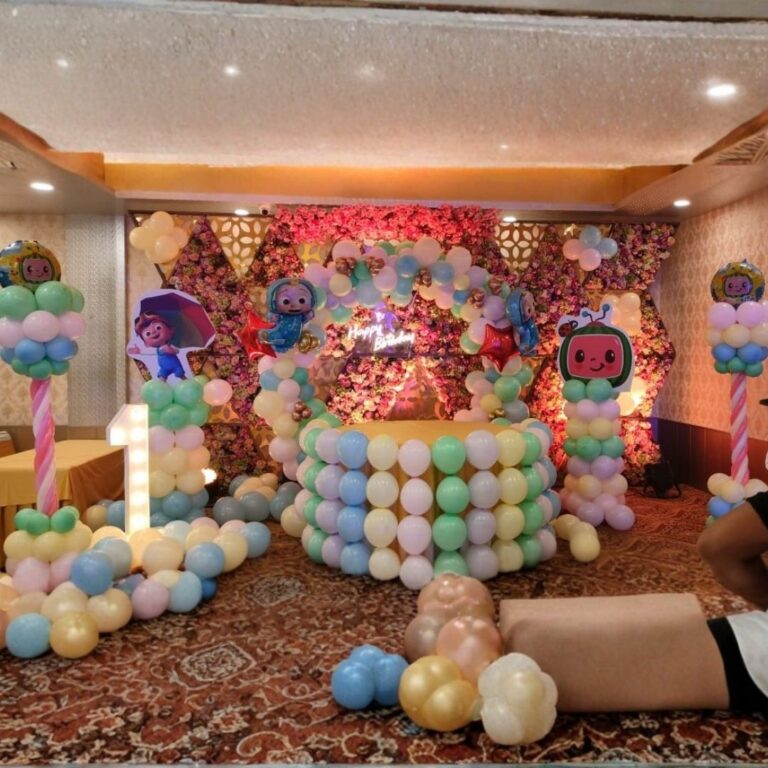 1st Birthday Boy Cocomelon Theme Ring Stage Decoration with LED Number