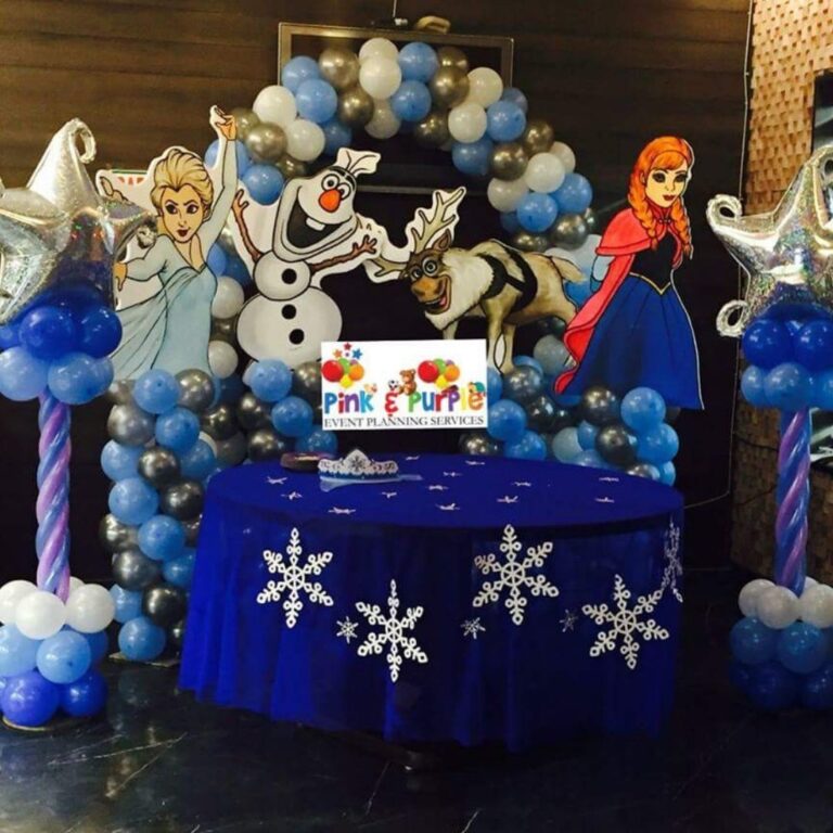 1st Birthday Boy Frozen Theme Decoration with Thermocol Cutouts