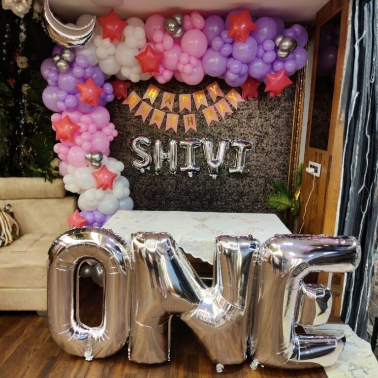 Birthday Love Theme Decoration with ONE Foil Letters