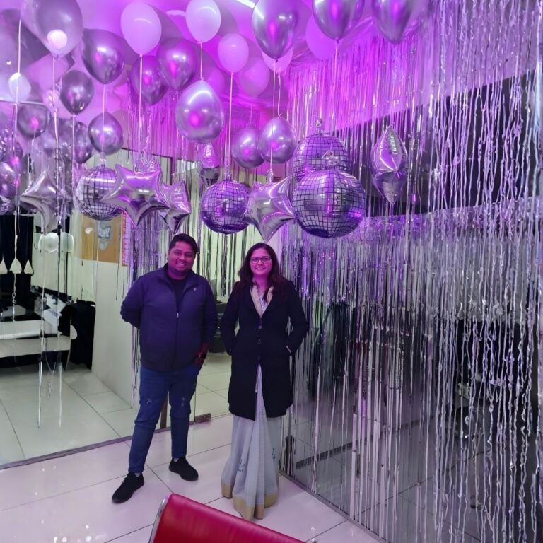 Disco Theme Party Decoration with Foil Setup