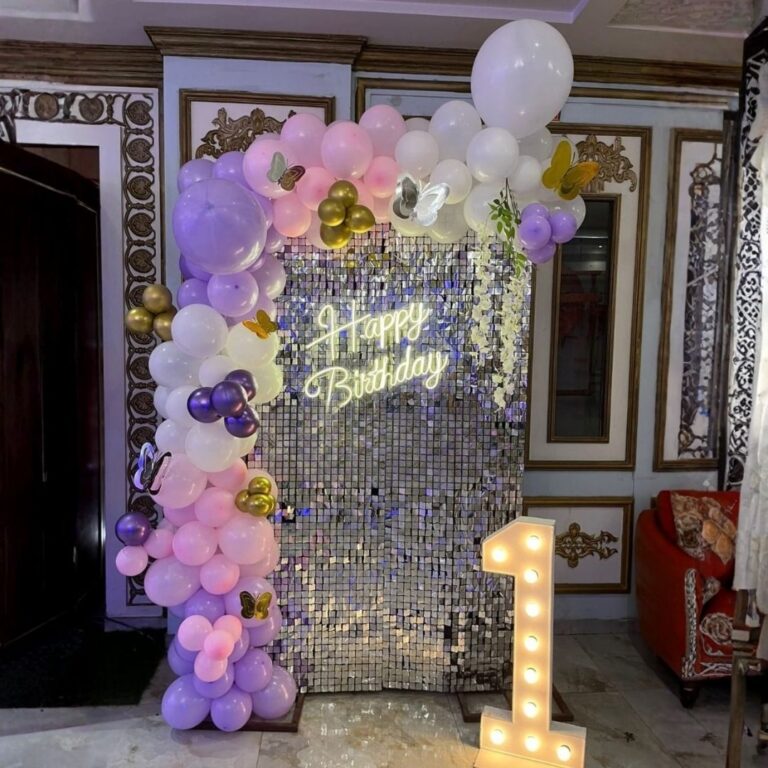 1st Birthday Boy Shimmer Panel Decoration with LED Age Number
